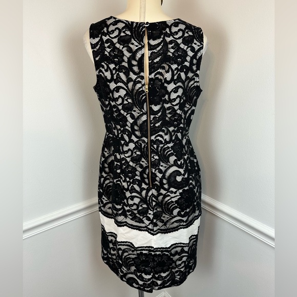 THE LIMITED Sleeveless Black Lace With White Underlay Dress | Size 10 - Picture 6 of 16